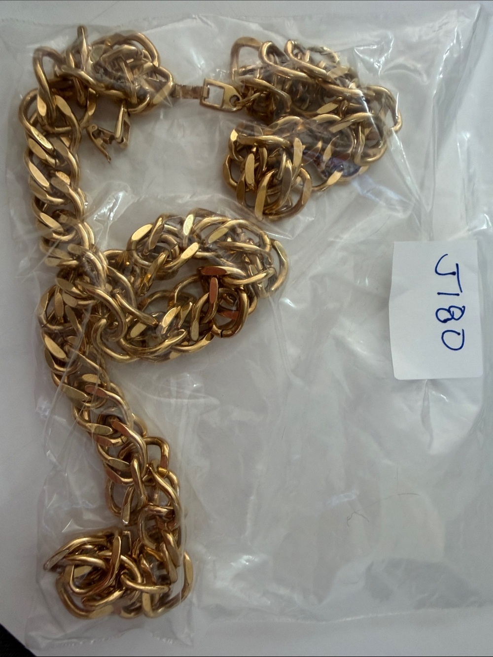 Vintage Napier Gold Tone Chunky Chain Link Necklace & Bracelet Set Statement 80s - Picture 8 of 8